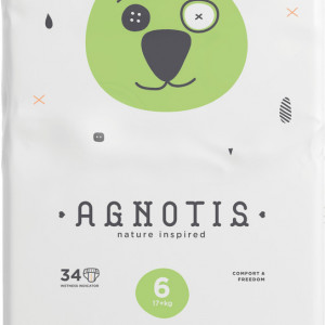 Scutece tip chilotel hipoalergenice Agnotis pants, marimea nr. 6, 17+ kg, 34 bucati