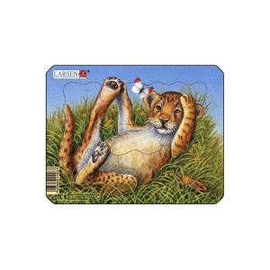 Set 4 Puzzle-uri Animale: Leu, Elefant, Maimuta, Zebra, 9 piese Larsen LRM9-NO - Img 2
