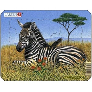 Set 4 Puzzle-uri Animale: Leu, Elefant, Maimuta, Zebra, 9 piese Larsen LRM9-NO - Img 5