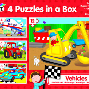 Set 4 puzzle-uri Vehicule (4, 6, 8, 12 piese) - Img 3