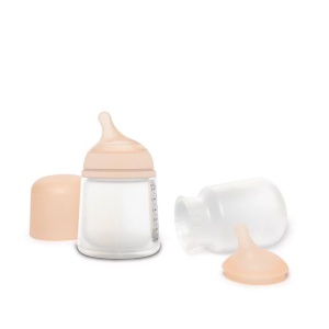 Set biberon anticolici 180 ml + tetina cu debit variabil + saculet silicon Zero Zero Suavinex - Img 2
