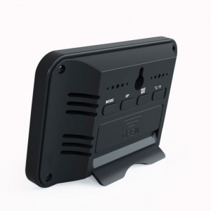 Termometru si higrometru digital de camera, ceas cu alarma, memorie, suport expandabil, negru, AirBi LINE BI1052 - Img 3