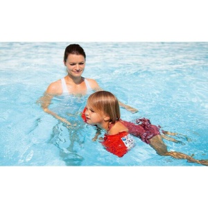 Aripioare de inot pentru copii, cu insertie din material moale, 11–30kg (1-6 ani), rosu, Reer MySwimBuddy Armbands, 66024 - Img 4