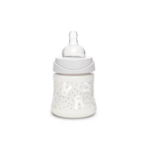 Biberon 150 ml cu tetina rotunda din silicon, debit lent, iepuras verde Hygge Suavinex - Img 3