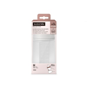 Biberon din silicon, 240ml, Colour Essence SX Pro debit mediu, transparent - Img 3
