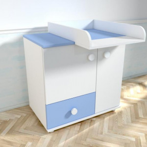 Comoda cu blat de infasat MyKids Lucky Alb-Albastru 0121PE - Img 3