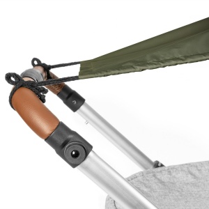 Copertina solara carucior copii, protectie UV UPF 80+, parasolar universal reglabil, protectie vant si ploaie usoara, prindere elastica universala, montare rapida, verde, Reer ShineSafe 84313 - Img 9
