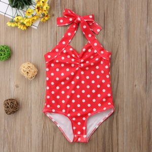 Costum de baie Rosu cu buline Drool