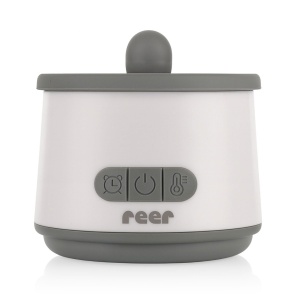 Incalzitor portabil biberoane si alimente pentru bebelusi, 4 trepte temperatura 37-50°C, acumulator cu incarcare USB-C, 3 adaptoare biberon incluse, afisaj temperatura, timer cu oprire automata, independent de priza, Reer Heat2Go 33060