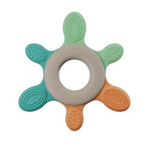 Inel de dentitie pentru bebelusi nip® Green, masaj gingii si primii dintisori, din materiale naturale, fara BPA, fara ftalati, fara PVC, Made in Germany, 3+ luni, nip 38787 - Img 2