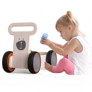 Jucarie din lemn 3 in 1 Ursulet DriveMe Soft: masinuta ride-on, premergator si carucior de jucarii MamaToyz - Img 4