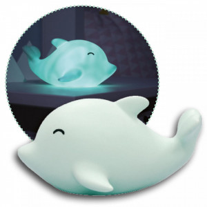 Lampa de veghe cu LED, cu oprire cronometrata, forma delfin, albastra, Lumilu Sea Life Dolphin, Reer 52293 - Img 2