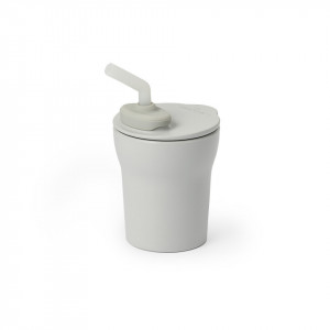 Pahar cu capac si pai antrenament bebelusi Miniware 1-2-3 Sip!, 100% din materiale naturale biodegradabile, Grey - Img 2
