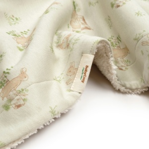 Paturica cu iepurasi pentru nou nascut, 85X85 cm, 100% bumbac organic, Rabbit, BabyCosy - Img 5