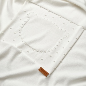 Paturica cu ursulet pentru nou nascut, 100% bumbac organic, TeddyBear, BabyCosy, ecru - Img 4