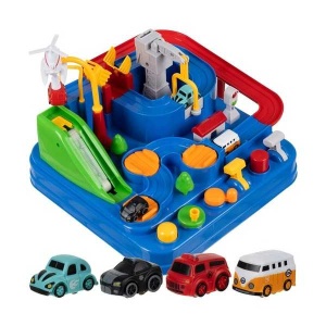 Pista de curse cu obstacole, 4 masinute si helicopter Kruzzel MY18259 - Img 2