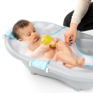 Plasa de baie pentru cadita bebelusului MyHappyBath Sling, reglabila, fara BPA, 0+ luni, Reer 76072 - Img 6