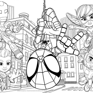 Puzzle de colorat maxi - Paienjenelul Marvel si prietenii lui uimitori (2 x 24 de piese) - Img 4