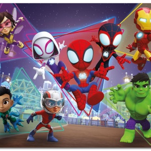 Puzzle de colorat maxi - Paienjenelul Marvel si prietenii lui uimitori (4 x 48 de piese) - Img 3