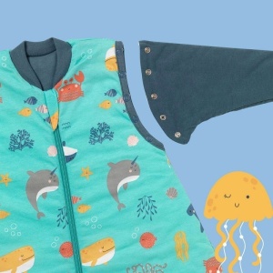 Sac de dormit cu picioruse si maneca lunga detasabila Under the Sea 90 cm + manseta 3.5 Tog - Img 2