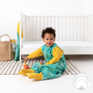 Sac de dormit cu picioruse si maneca lunga detasabila Woodland Animals 110 cm + manseta 2.5 Tog - Img 4