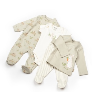Set de 10 piese pentru nou nascut, 100% bumbac organic, Rabbit, BabyCosy - Img 4