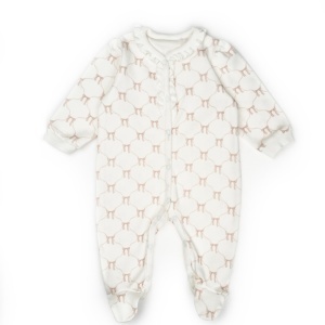 Set de 10 piese pentru nou nascut, Bow, powder, 100% bumbac organic, BabyCosy - Img 3