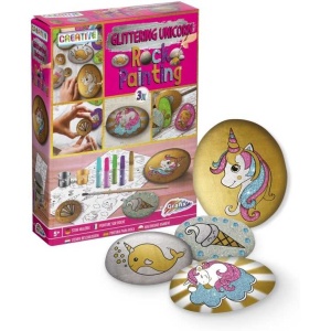 Set pictura pe pietre Glittering Unicorn 12 piese Grafix GR200037 - Img 2