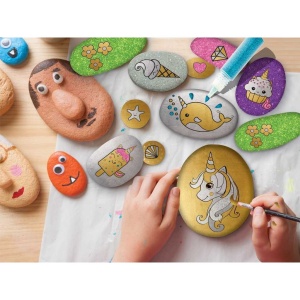 Set pictura pe pietre Glittering Unicorn 12 piese Grafix GR200037 - Img 5