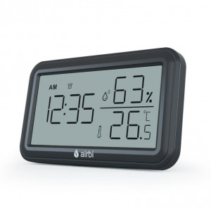 Termometru si higrometru digital de camera, ceas cu alarma, memorie, suport expandabil, negru, AirBi LINE BI1052 - Img 4