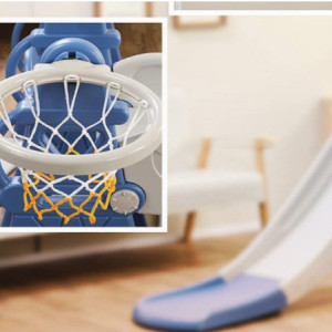 Tobogan MyKids cu legan, cos de baschet Castel L-AFE03 Blue - Img 2