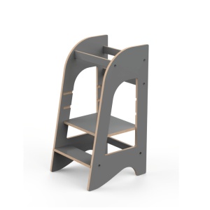 Turn de invatare MamaToyz Learning Tower din MDF, Gri - Img 1