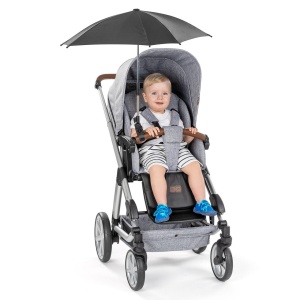 Umbrela parasolar carucior copii, protectie UV 80+, forma patrata 80 cm, reglabila 180°, prindere universala anti-alunecare, negru, Reer ShineSafe 84261 - Img 5