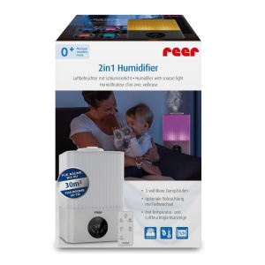 Umidificator ultrasunete cu automatizare si lumina de noapte, telecomanda , afisaj temperatura si umiditate, temporizator, Reer 94060 - Img 2