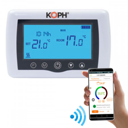 Termostat inteligent KOPH CT99 fara fir, cu WiFi, control prin Internet, pentru centrale termice, APP TuyaSmart