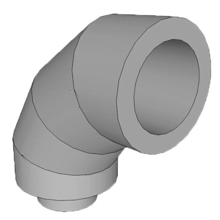 Cot inox izolat DP 90°, ⌀80 mm, pentru centrale/termosemiee pe peleti