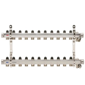 Ansamblu distribuitor pentru corpuri de incalzire, 11 cai, inox 1", KOPH/Jurgen