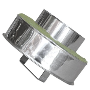 Kit exterior cos fum dublu perete izolat cu vata minerala bazaltica 40 mm, Ø100 mm - Img 6