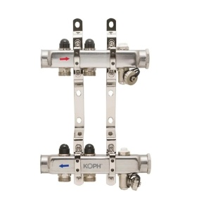 Ansamblu distribuitor pentru corpuri de incalzire, 2 cai, inox 1", KOPH/Jurgen
