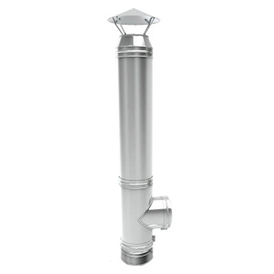 Cos de fum din inox cu dublu perete, inaltime 4 metri, diametru interior 120 mm pentru centrale pe peleti, complet pentru montaj
