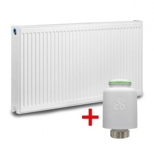 Pachet calorifer (radiator) din otel KOPH E, tip 22, 600/1600 mm, 3166 W + Cap termostatic KOPH pentru radiatoare, M30 x 1.5, adaptabil, Smart Wi-Fi