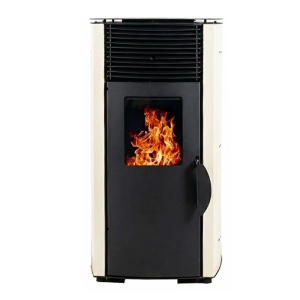 Pachet economic - Soba pe peleti KOPH PD 10 kW, cu aer cald, buncar peleti 12 kg, 60 mp, Crem + Stabilizator tensiune + Aspirator cenusa 1000W + Cos fum inox de interior ⌀80 mm - Img 2