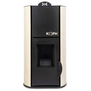 Pachet termosemineu cu peleti KOPH PM 25 kW Fiama, 160 mp, buncar peleti 25 kg, diametru cos fum ⌀80 mm, pompa recirculare si vas expansiune incorporate, Crem, Grup siguranta, Filtru Y si Boiler termoelectric Ariston 100 litri - Img 4
