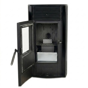Pachet soba pe peleti KOPH PD 10 kW, cu aer cald, buncar peleti 12 kg, 60 mp, Negru - Img 2