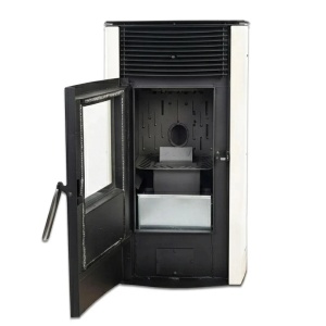 Pachet soba pe peleti KOPH PD 8 kW, cu aer cald, buncar peleti 8 kg, 50 mp, Crem - Img 4