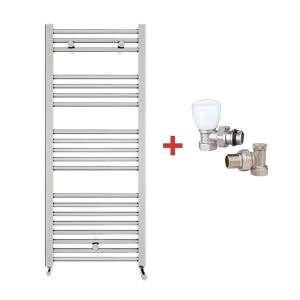 Pachet calorifer (radiator) de baie KOPH E, tip scarita, din otel, drept 600/1000 mm, 496 W, Robineti Tur/Retur KOPH 1/2"