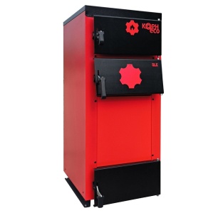 Pachet Centrala/Cazan pe lemn KOPH ECO 40 kW, cu ardere standard, 250 mp, volum manta apa 91 litri, diametru cos fum ⌀179 mm, randament 86%, Boiler termoelectric, Pompe recirculare, Vas expansiune, Calorifere, Aspirator cenusa - Img 3