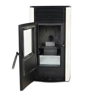 Pachet soba pe peleti KOPH PD 10 kW, cu aer cald, buncar peleti 12 kg, 60 mp, Alb - Img 4