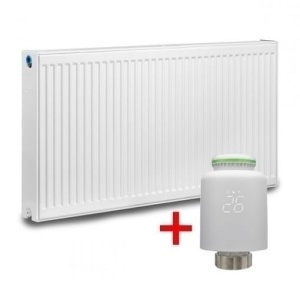Pachet Calorifer (radiator) din otel KOPH, tip 22, 600/1000 mm, 2220 W + Cap termostatic KOPH pentru radiatoare, M30 x 1.5, adaptabil, Smart Wi-Fi