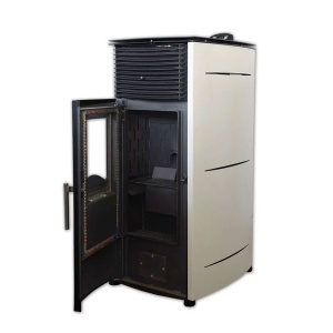 Pachet soba pe peleti KOPH PD 8 kW, cu aer cald, buncar peleti 8 kg, 50 mp, Crem - Img 5